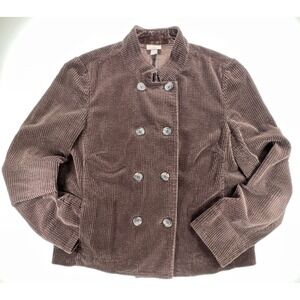 J.Jill Women’s Cotton Jacket Medium Chocolate Brown Button Front Casual Classic